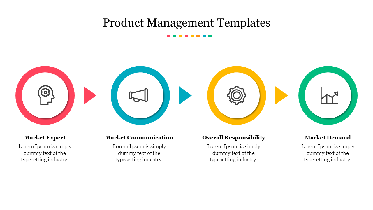 Multicolor Product Management Templates PPT Slides